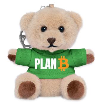 Plan Bitcoin - Teddy Schlüsselanhänger - Grün - Vorne