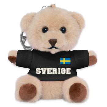 SCHWEDEN - SVERIGE Trikot Look - Flagge auf Brust - Teddy Schlüsselanhänger - Schwarz - Vorne