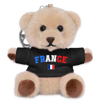 Drapeau France Cadeau Homme Femme France Cadeau - Porte-clés ourson - noir - Devant