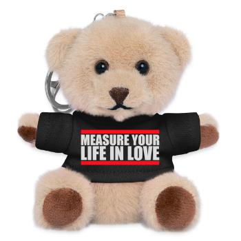 Measure Your Life In Love Inspirierend Liebe Logo - Teddy Schlüsselanhänger - Schwarz - Vorne