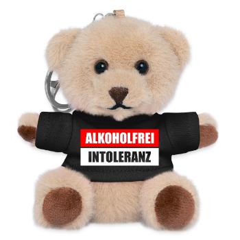 Alkoholfrei Intoleranz Biertrinker Bierliebhaber - Teddy Schlüsselanhänger - Schwarz - Vorne