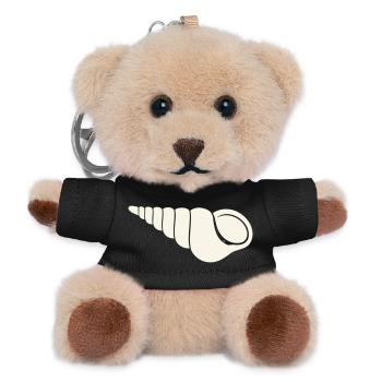 Coastal spiral shell sketch - Teddy Keyring - black - Front