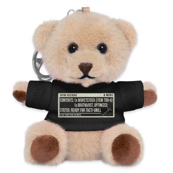 Vintage Etikett Bratwurst Humor - Teddy Schlüsselanhänger - Schwarz - Vorne