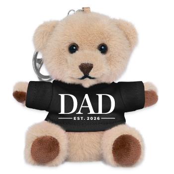 Dad Est. 2026 | Vater | Vatertag Geschenk - Teddy Schlüsselanhänger - Schwarz - Vorne