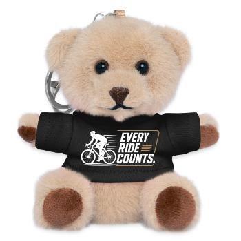 Every Ride Counts Cyclist Motivation Quote Design - Teddy Schlüsselanhänger - Schwarz - Vorne