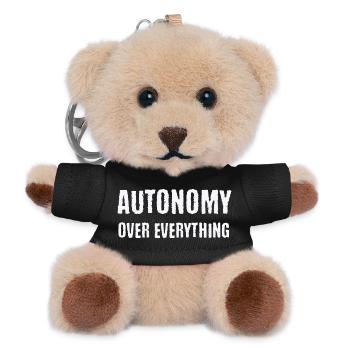 Autonomie über alles Neurodivergente PDA-Geschenk - Teddy Schlüsselanhänger - Schwarz - Vorne