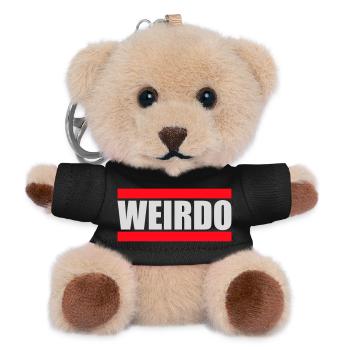 Weirdo Komischer Verrückter Lustiger Spruch Logo - Teddy Schlüsselanhänger - Schwarz - Vorne