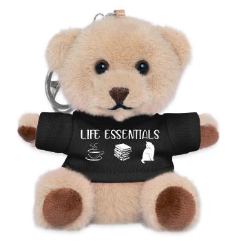 Life Essentials Kaffeekatzen Bücher - Teddy Schlüsselanhänger - Schwarz - Vorne