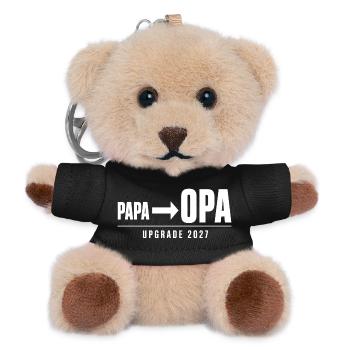 Papa zu Opa Upgrade 2027 Vatertag Geschenk T-Shirt - Teddy Schlüsselanhänger - Schwarz - Vorne