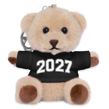2027 Blockzahlen Retro - Teddy Schlüsselanhänger - Schwarz - Vorne