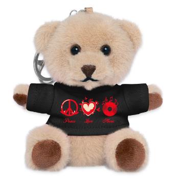 Friedensliebe-Musik - Teddy Schlüsselanhänger - Schwarz - Vorne