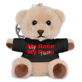 My Race my Pace - für dunkle Shirts - Teddy Schlüsselanhänger - Schwarz - Vorne