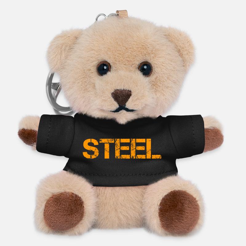 Steel - Teddy Keyring - black