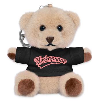 Zuckerpuppe Schatzi Liebling Geschenk - Teddy Schlüsselanhänger - Schwarz - Vorne