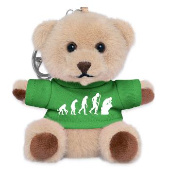 Evolution of thinker philosophy philosopher funny - Teddy Keyring - green - Front