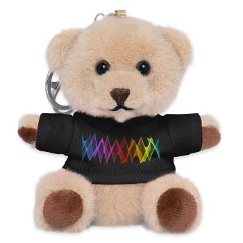 Abstract Lines Design 04 - Teddy Keyring - black - Front