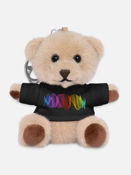 Abstract Lines Design 10 - Teddy Keyring - black