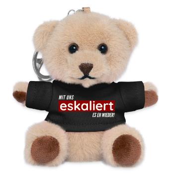Mit uns eskaliert es eh wieder - Teddy Schlüsselanhänger - Schwarz - Vorne