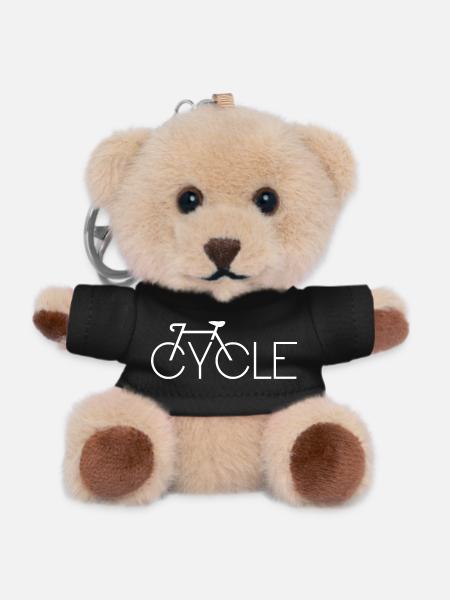 Minimal Bicycle Line Art Silhouette - Teddy Keyring - black