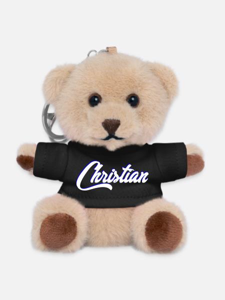 Lettrage de nom de baptême personnalisé - Porte-clés ourson - noir