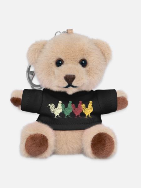 Hahn Motiv - Teddy Schlüsselanhänger - Schwarz