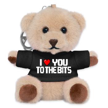 I love you to the bits (dark) - Teddy Keyring - black - Front