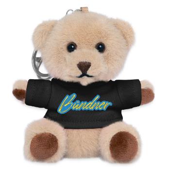 Bündner Schriftzug gelb-blau - Teddy Schlüsselanhänger - Schwarz - Vorne