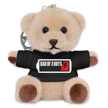 Dad Of 3 Boys - Teddy Keyring - black - Front