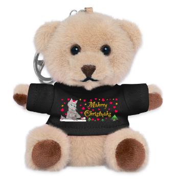 Kultiger Wolf Weihnachten, MÄHrry Christmähs Stern - Teddy Schlüsselanhänger - Schwarz - Vorne