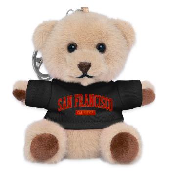 San Francisco Vintage Uni Schriftzug - Teddy Schlüsselanhänger - Schwarz - Vorne