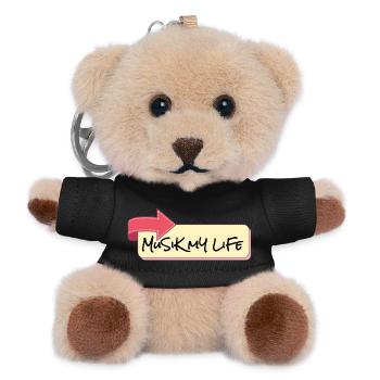 Musik Mein Leben Schriftzug - Teddy Schlüsselanhänger - Schwarz - Vorne