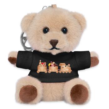 magical gingerbread railway for Christmas - Teddy Keyring - black - Front