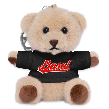 Basel Retro Font Logo - Teddy Keyring - black - Front
