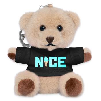 Nice Eis Icecream Eiscreme Sommer Urlaub Fun Fan - Teddy Schlüsselanhänger - Schwarz - Vorne
