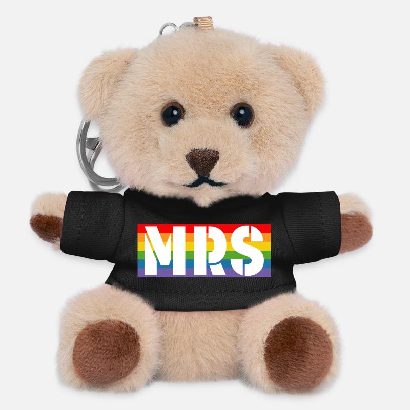 Rainbow shirt MRS - Teddy Keyring - black