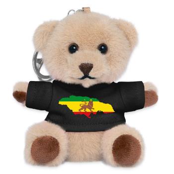 Lion of Judah Jamaica Rasta Flag Map of Jamaica - Teddy Keyring - black - Front