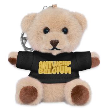 Antwerp Belgium Wortbild Retro Stil - Teddy Schlüsselanhänger - Schwarz - Vorne