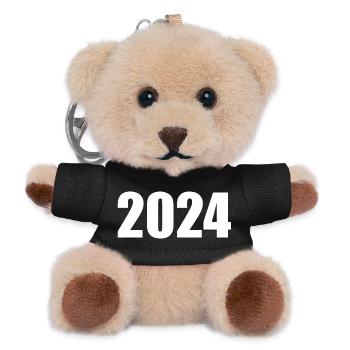 2024 blanc Réveillon du Nouvel An noir - Porte-clés ourson - noir - Devant