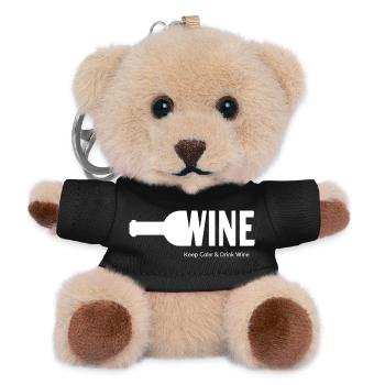 WINE Keep Calm & Drink Wine - Teddy Schlüsselanhänger - Schwarz - Vorne