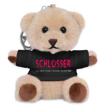 Schlosser Handwerker Design - Teddy Schlüsselanhänger - Schwarz - Vorne