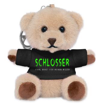 Schlosser Handwerker Design - Teddy Schlüsselanhänger - Schwarz - Vorne