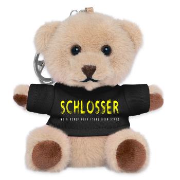 Schlosser Handwerker Design - Teddy Schlüsselanhänger - Schwarz - Vorne