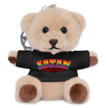 Satan Rainbow Text - Teddy Keyring - black - Front