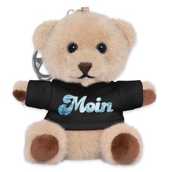 Moin Schiff typisch nordisch Handschrift Nordsee - Teddy Schlüsselanhänger - Schwarz - Vorne