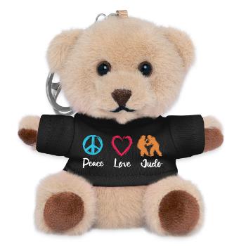Peace Love Judo - Teddy Keyring - black - Front
