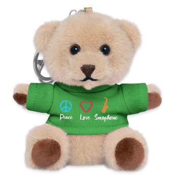 Peace Love Saxophone - Teddy Keyring - green - Front