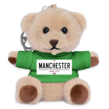Ortsschild von Manchester - Teddy Schlüsselanhänger - Grün - Vorne
