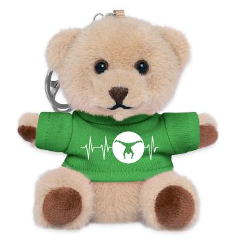 heartbeat handstand calisthenics gymnastics icon pulse - Teddy Keyring - green - Front