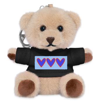 PAAR. VALENTINSTAG. ICH HABE GERADE GEHEIRATET. HERZ. Junggesellinnenabschied. - Teddy Schlüsselanhänger - Schwarz - Vorne