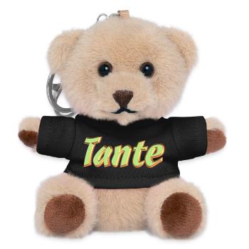 Kosename Tante 3DStyle - Teddy Schlüsselanhänger - Schwarz - Vorne